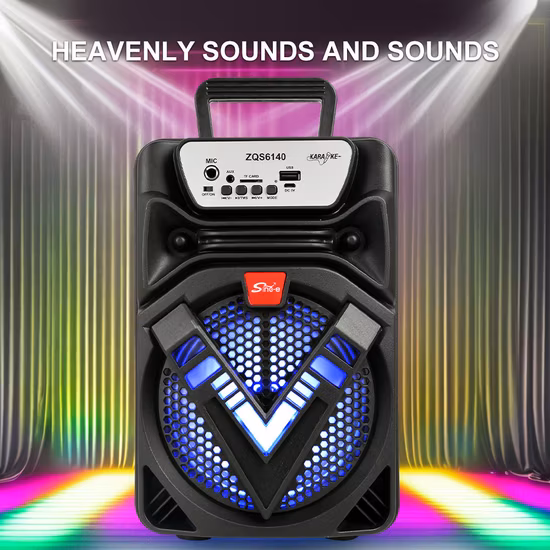 Altoparlante Bluetooth esterno per karaoke senza fili con luce LED RGB ad alta potenza